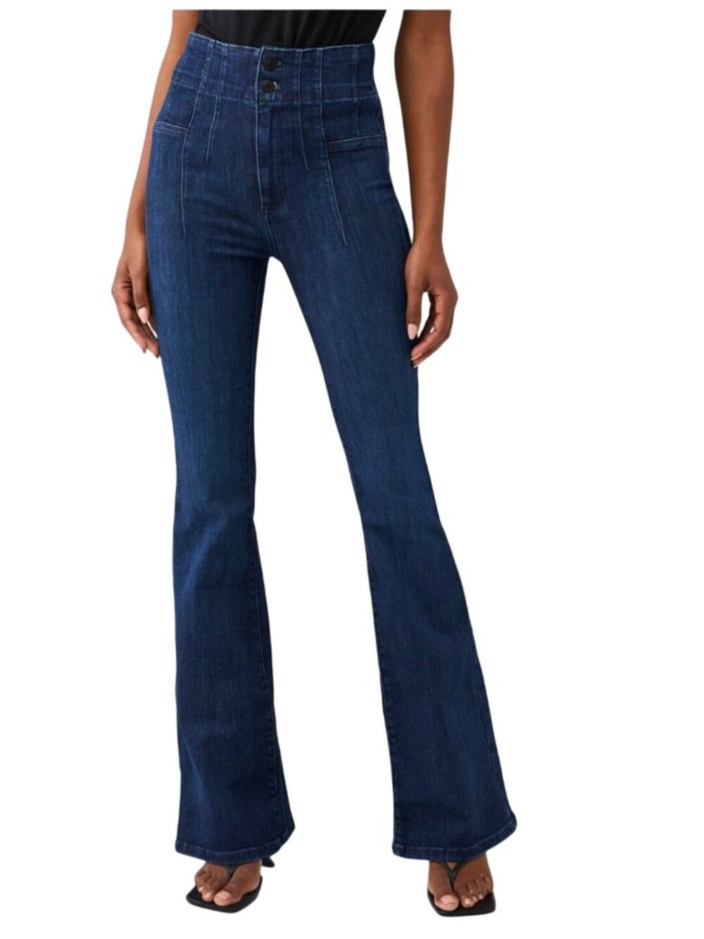 Free People We The Free Jayde Flare Jeans Night Sky Dark Wash Stretch Size 30